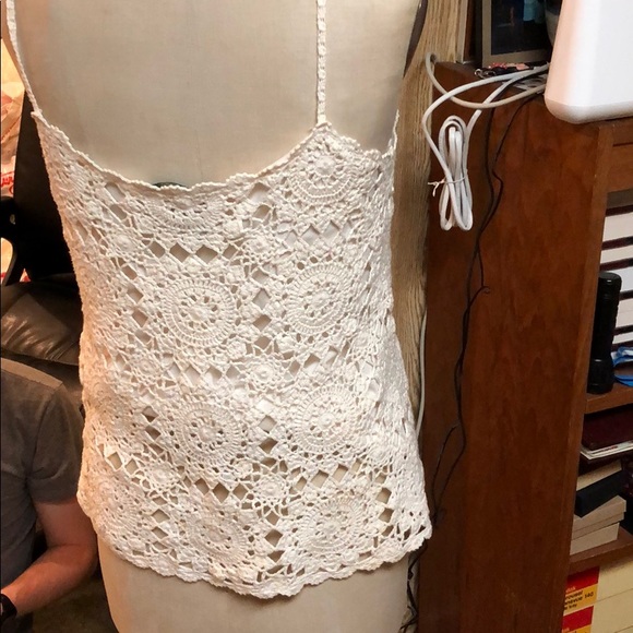 Lauren Ralph Lauren cream colored crochet knit top - Picture 4 of 8